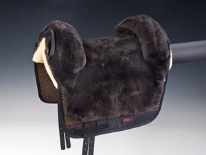 christ iberica plus fur saddle brown color, side view, black and white background