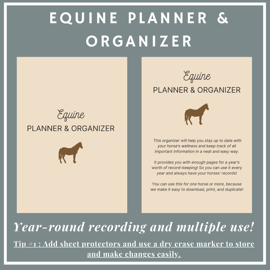 Downloadable Year Around Equine Planner & Organizer