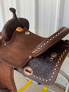 Top view of saddle on saddle rack