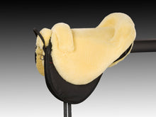 Load image into Gallery viewer, christ cloud special plus fur saddle, natural color, side view, black and white background
