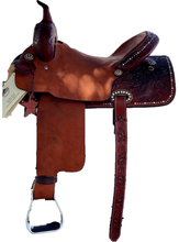 Load image into Gallery viewer, alamo saddlery diamond rose barrel, side view with a white background
