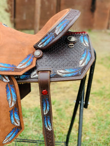 Design view of saddle on saddle rack